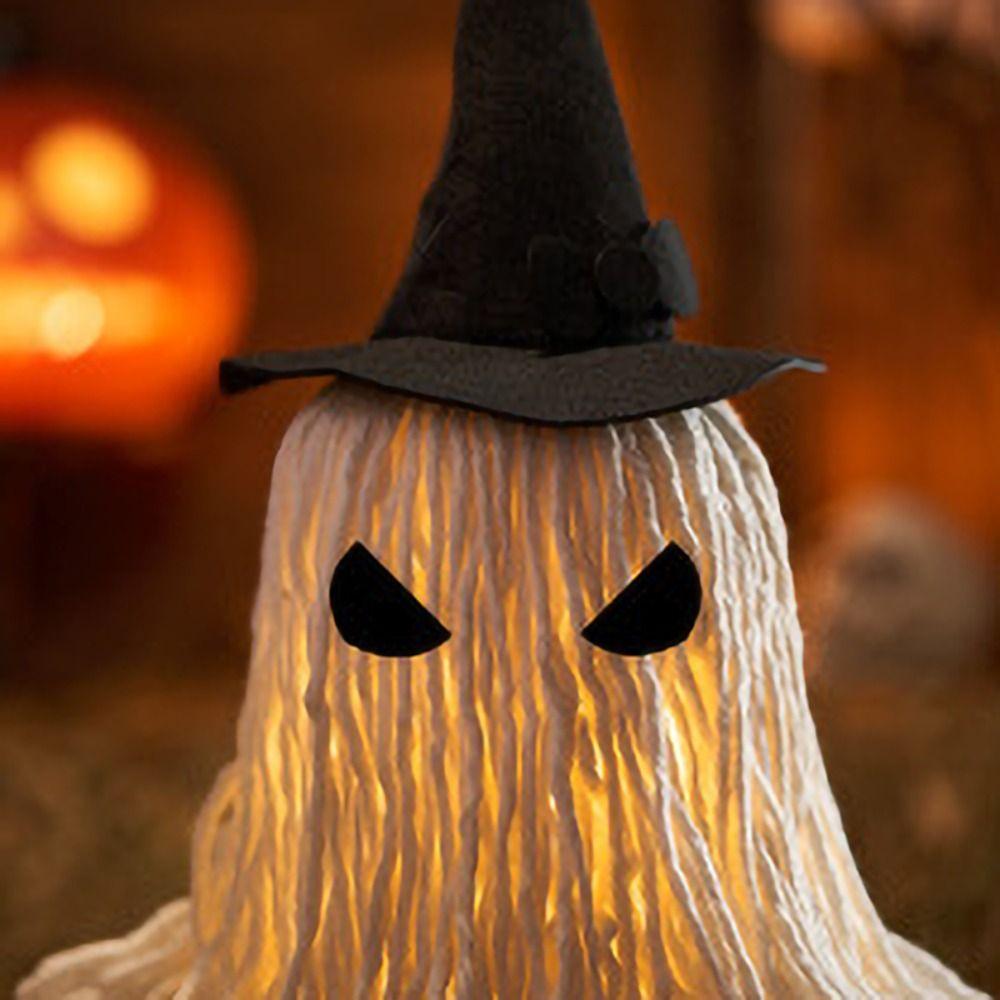 LED Specter Ornaments Luminous Mop Head Desktop Decoration Halloween Hanging Ghost Light Study