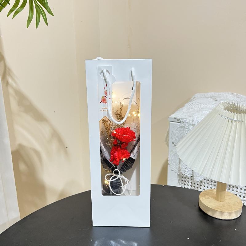 {YY28} 1 Set Konstgjord Tvålros Blombukett Presentpåse Med Ljusslinga Parfymerad Tvålblomma För Alla Hjärtans Dag Mors Dag