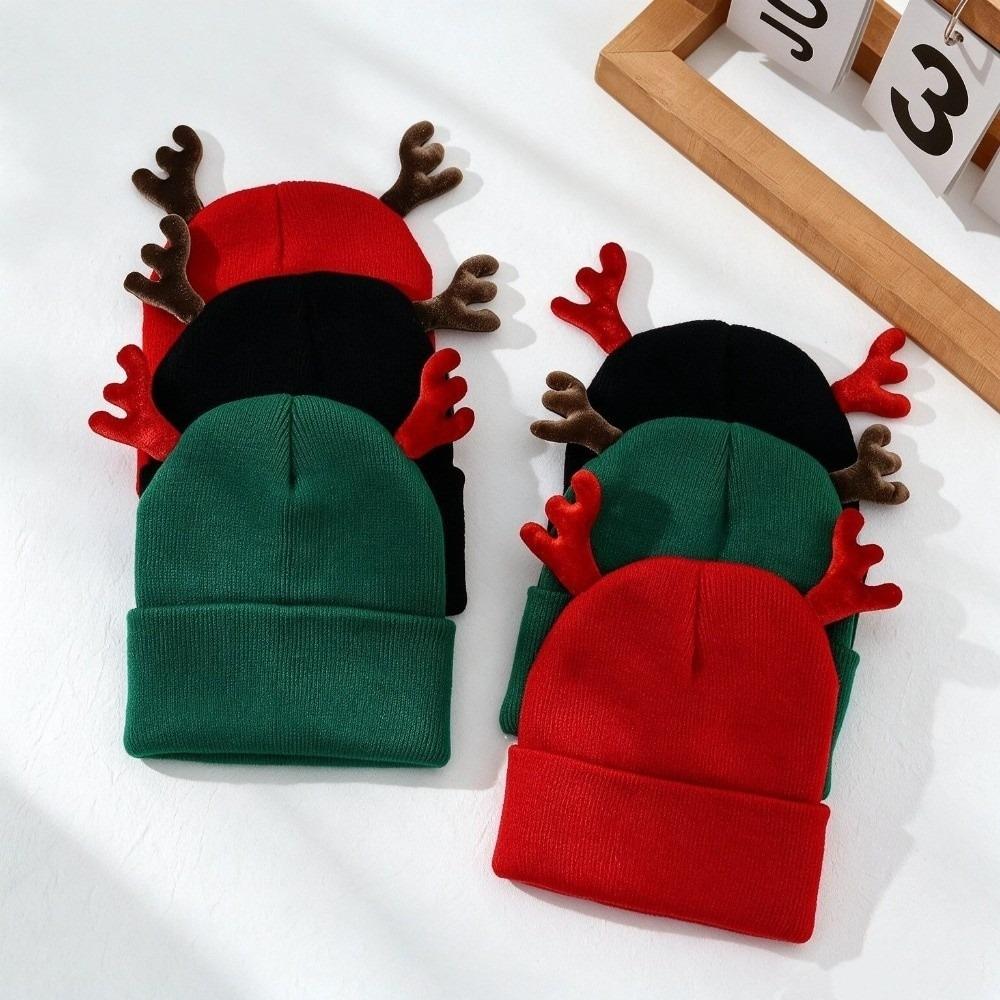 Soft Knit Beanie Cap Warm Deer Horn Beanie Party Reindeer Antler Hat Christmas