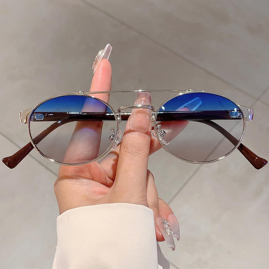 Ins Brand Oval Shades Fashion Candy Color Decor Ladies Sunglasses High Quality Pink Trends Sunglasses for Hiking Beach