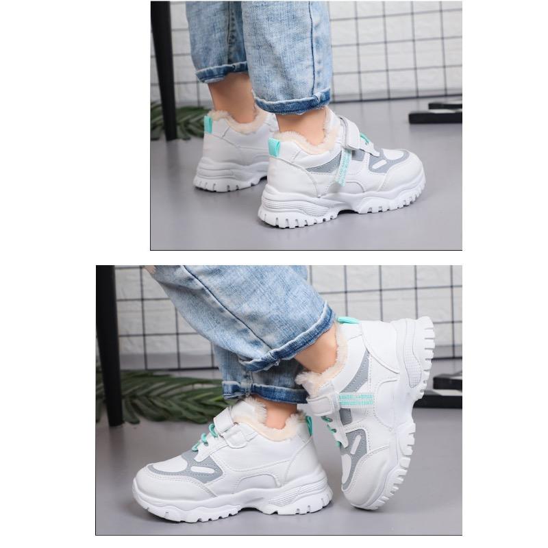 Sports Shoes for Girls Leather Cotton Warm Shoes for Boys Fall and Winter Students Big Kids Running Shoes for Kids Daddy Shoes