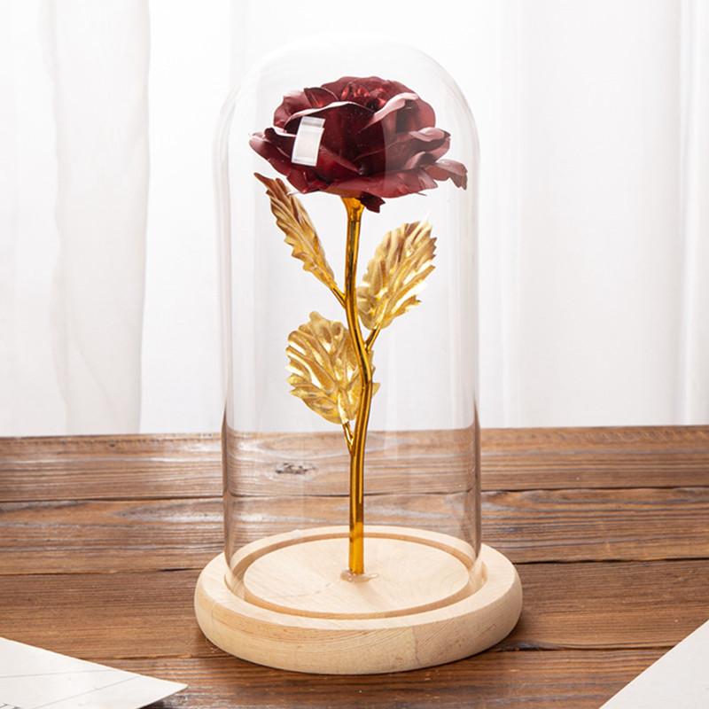 Romantive Eternal Rose LED Light Rose In Glass Dome For Valentine's Day Mother's Or Christmas Day Gift