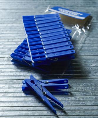 GORDON MILLER Clothespin Clips, Set of 24, Blue, 31347