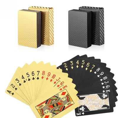 Neu 24K Gold Spielkarten Kunststoff Poker Spiel Deck Folie Poker Pack Magie Wasserdichte Karte Geschenk Sammlung Glücksspiel Brettspiel
