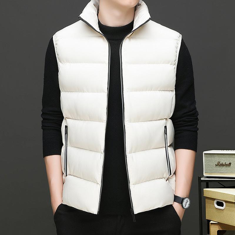 Weste Herren Herbst und Winter Trend verdickt warm einfarbig wattiert Winter Herren Freizeitweste Jacke Herren