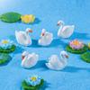 6 Pieces of White Swan Dolls Micro Landscape Diy Decorations Blind Bag Accessories Mini Desktop Car Ornaments