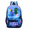 Rainbow Friends Cartoon School Backpack Kids Boys Girls Lightweight Oxford Fabric Bookbag With Ergonomic Shoulder Straps
