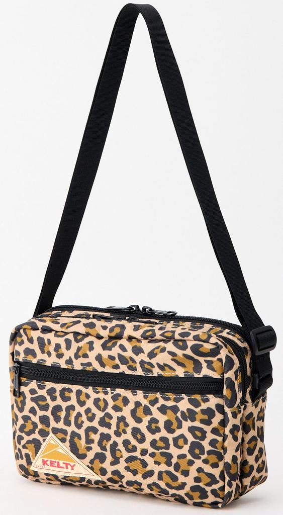 KELTY Outdoor Shoulder Bag ES RECTANGLE ZIP SHOULDER S 14cm x 23cm x 7cm Gold Leopard 3259270926