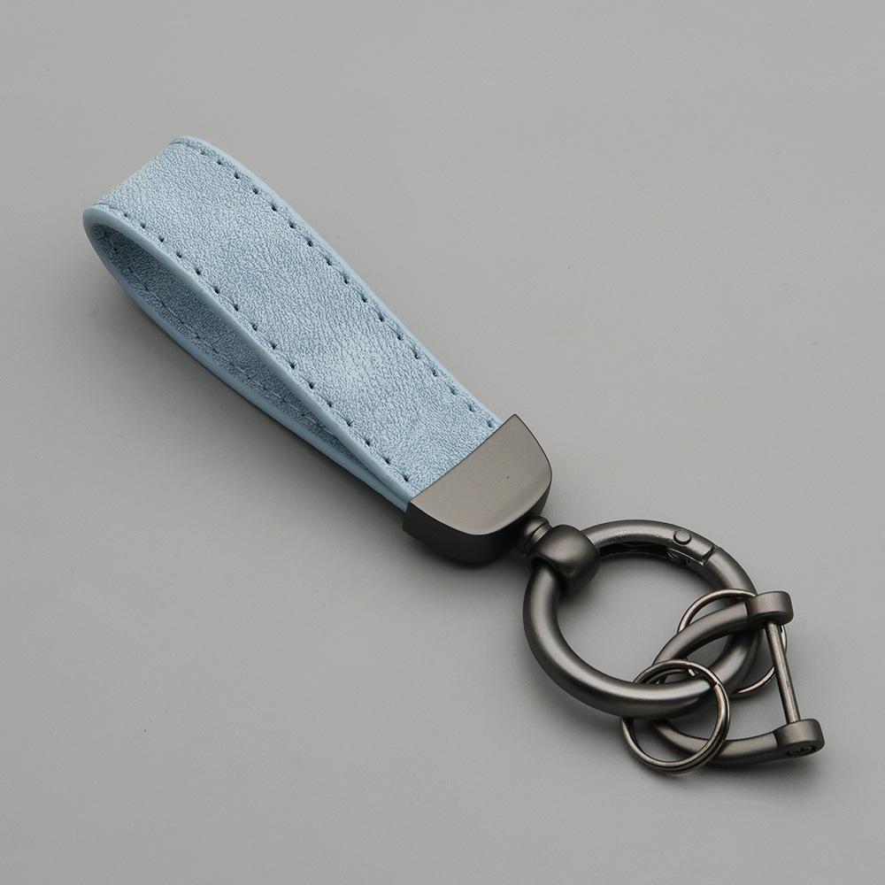 Custom LOGO Suede Leather Keychain Vintage Laser Engrave Car Key Ring Holder for Men and Women Personalized Key Chains Ring