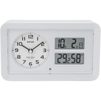 Alarm Clock, Radio-Controlled, White, Analog, Snooze, Light, Auto-Illuminated, TTM-170NJ-7JF