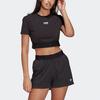 Adidas Originals Crop Tops Women's Metallic Black Crew Neck Moderate GN4324