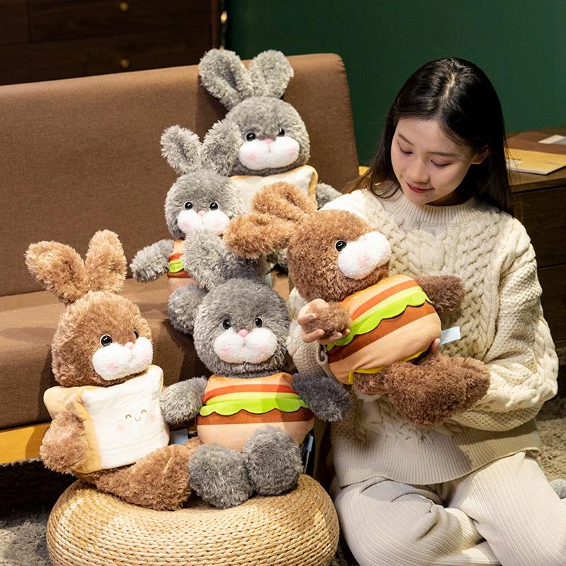 Kreative 35/45cm Simulation Anime Niedliche Stofftiere Cartoon Brot Hase Hamburger Kaninchen Heimdeko Mädchen Geschenke