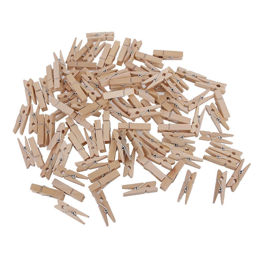 100pcs Wooden Pegs Clothes Pins Clips 25*3mm