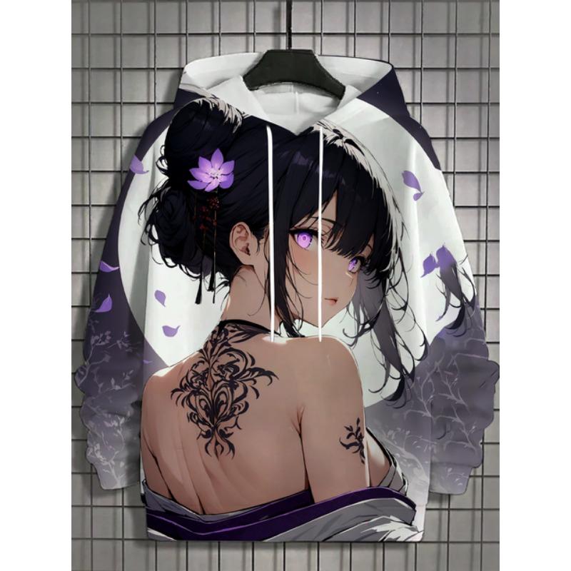 Autumn and Winter Men's Sports Hoodies Unisex 3D Printing HD Anime Girl Printing Hoodies Harajuku Fashion Pullovers