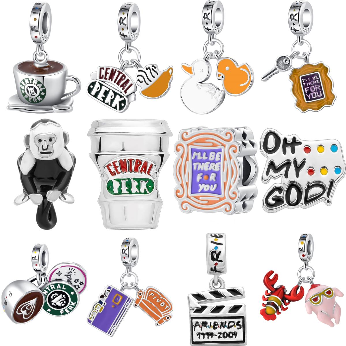 Pandara Jewelry Women's New Copper Charm Tv Show Friends Collection Party Diy Fine Bead Fit Original Pendant Charms Bracelet For