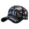 Hats  Spring and Autumn Korean Version Graffiti Letter Printing Breathable Baseball Cap Men's Sun Protection Visor Outdoor Cap