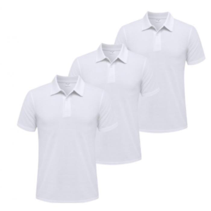 Men's Short-sleeved Polo Shirt ( Set of 3 ) White - - White
