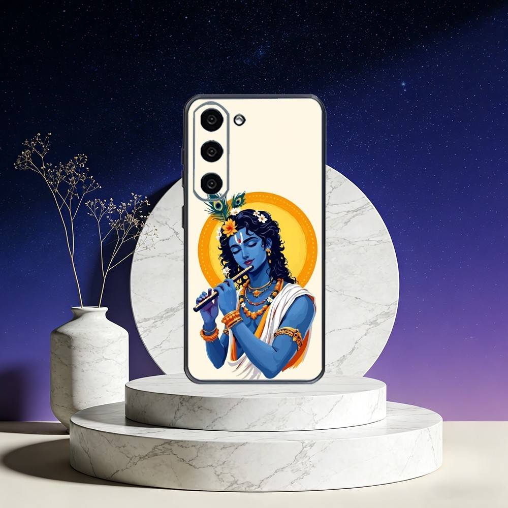 Indian God Lord Krishna Phone Case For Samsung Galaxy A73,A72,A71,A70,A53,A52,A51,Others Soft Black Cover