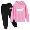 Kinder Herbst Winter Kleidung Hoodie Buchstaben Marke Pullover Jungen Mädchen 3-12 Jahre Sweatshirt+Hose Charmantes Freizeit Party Sport Set