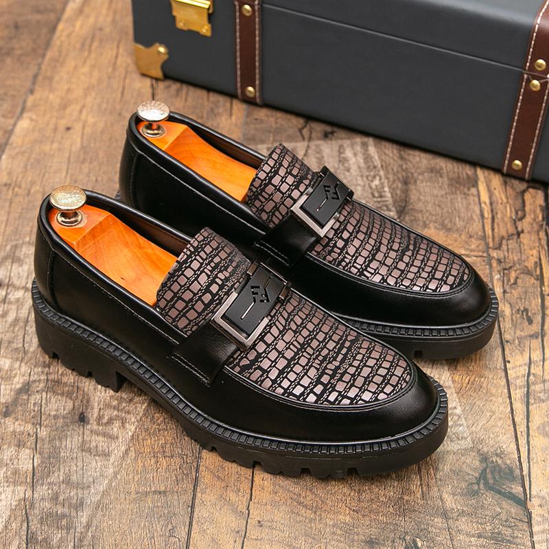 Men Business Casual Loafers Slip-On Dress Shoes Comfortable Leather Office Shoes Gentlemen Formal Non-Slip Penny Driving Shoes
