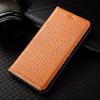 Genuine Leather Phone Case for Samsung Galaxy S21 S22 S23 S24 S25 Edge Plus Ultra FE Crocodile Back Pattern of Flip Cover Case
