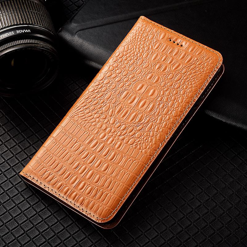 Genuine Leather Phone Case for Samsung Galaxy S21 S22 S23 S24 S25 Edge Plus Ultra FE Crocodile Back Pattern of Flip Cover Case