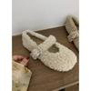 Internet Celebrity Fashion Soft Flat Bottom Fluffy Shoes Women's 2025 Winter New Versatile Doudou Shoes Roll Warm Velvet Cotton Ladyshoes