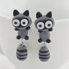 Orecchini animali in argilla polimerica da donna Simpatico cartone animato Gatto Orecchini a bottone Earbobs Gioielli