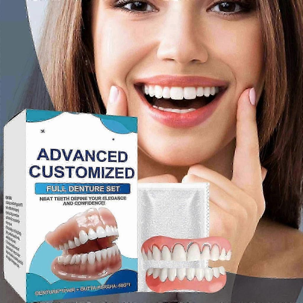 2026 Best!! Full Denture Set, Upper and Lower False Teeth for Men Women, Perfect Fit