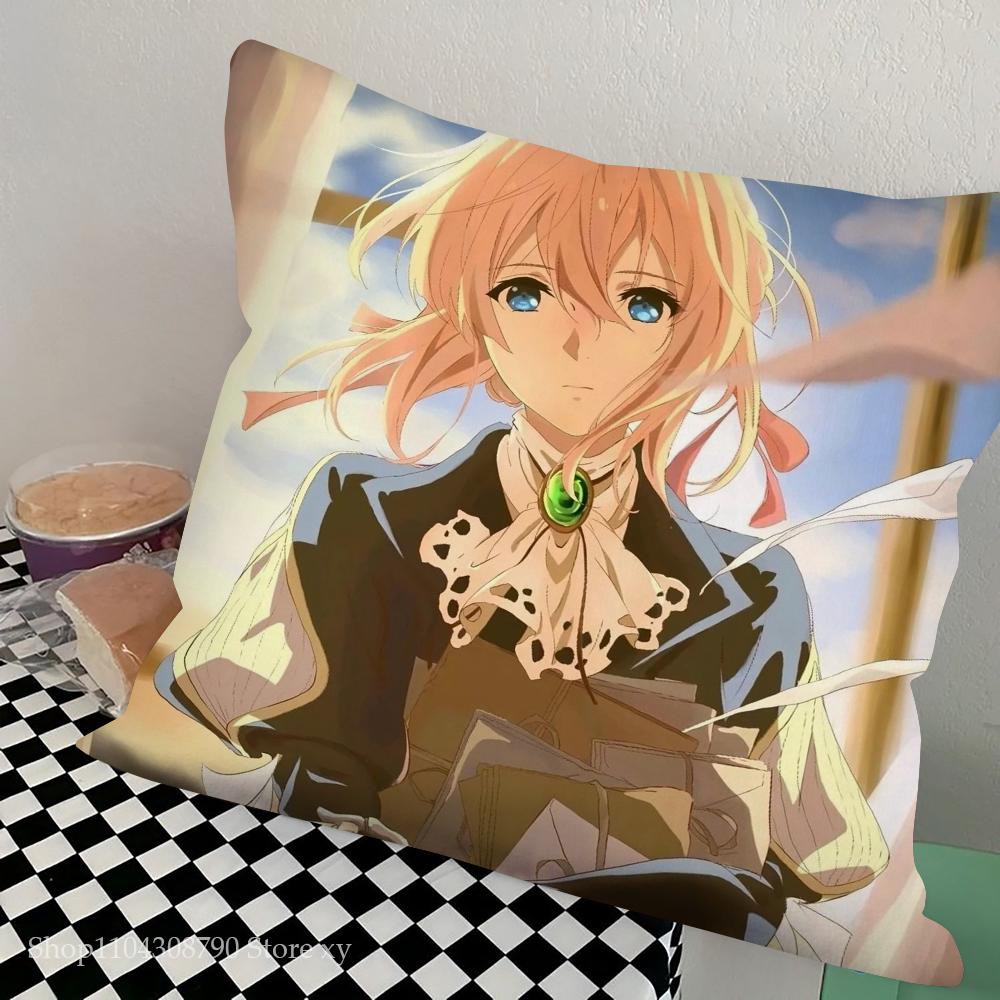 Violet Eternal Garden Animated Movie Pillow Case Square Pillow Bedroom Sofa Leisure Comfort CushionCarLivingRoom Home Decoration