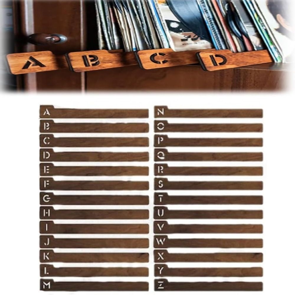 

Book Accessories Vinyl Record Dividers Memo Paper Clips Wooden Record Dividers School Office 1pc-Style random