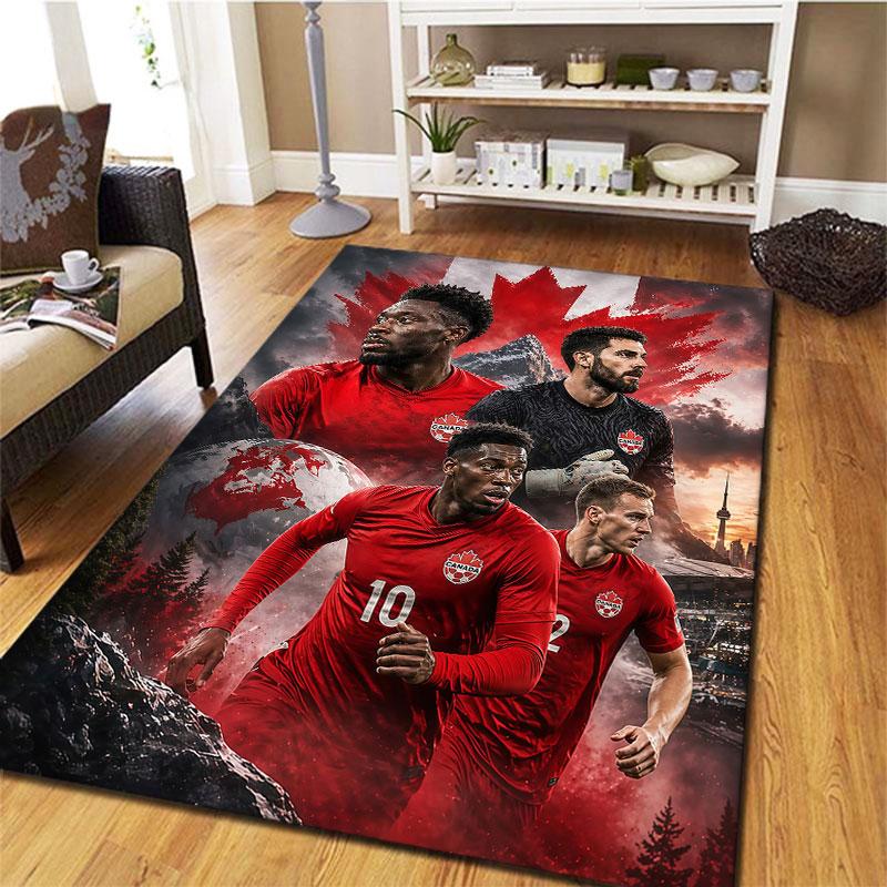 Canada Men's National Soccer Team Carpet Rug for Living Room Bedroom Home Sofa Decoration,Kids play Non-slip Floor Mat