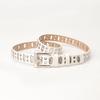 Zinc Zinc Alloy Buckle PU Leather Waistband Vintage Unisex Belt Fashion Oval Multihole Belt  Streetwear