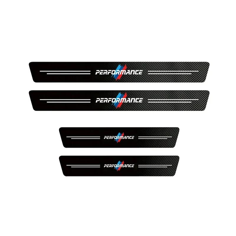 Carbon Fiber Car Stickers Door Sill Protection Film Accessories For BMW Performance X5 X6 E30 E34 E53 E61 E62 E93 GT G30 G20 G05 MD2