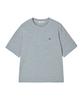 AWESOME STUDIO Color Block Roll-Up Sleeve T-Shirt Melange Grey