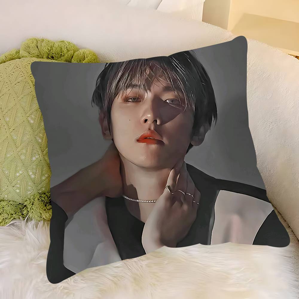 

B-Baekhyuns Pillow Case Removable Washable Cushion Cover – All-Season Soft Linen 12x12Inch