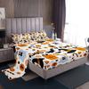 Halloween-Themed Pumpkin Pattern Bed Hat Four-Piece Bedding Set Bedroom Dormitory Bedding Decoration