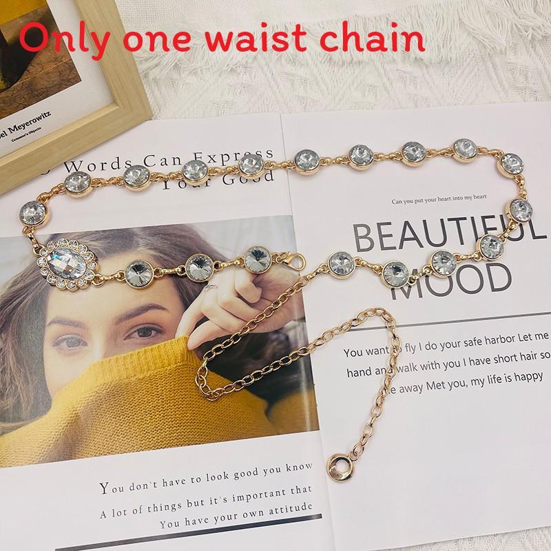 

Rhinestone Waist Chain Jewelry For Women With Metal Embellishments Summer Fashion Accessory золотий