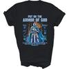 MIRABOZZI Revêtez l'armure de Dieu Verset Biblique Chrétien Jésus Guerrier Christ T-shirt Unisexe Cadeau Femmes Hommes T-shirt (Noir;XL)