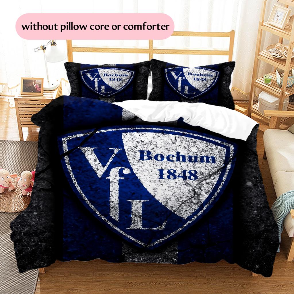 Pościel wzór Bochum Dekoracja domu Prezent urodzinowy (1 * poszwa na kołdrę + 2 * poszewki na poduszki, bez rdzenia)