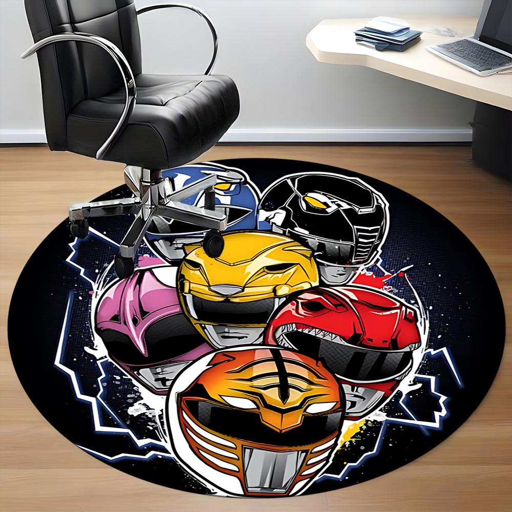 1PC Power Rangers Office Round Rug, Non-slip, Soft and Durable Office Rug for Interior Decoration, Perfect for Office yy250915001
