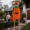 Skelett Kostüm Set mit Halloween Kürbis Zylinder für Außenhof Dekoration und Große Skelett Accessoires