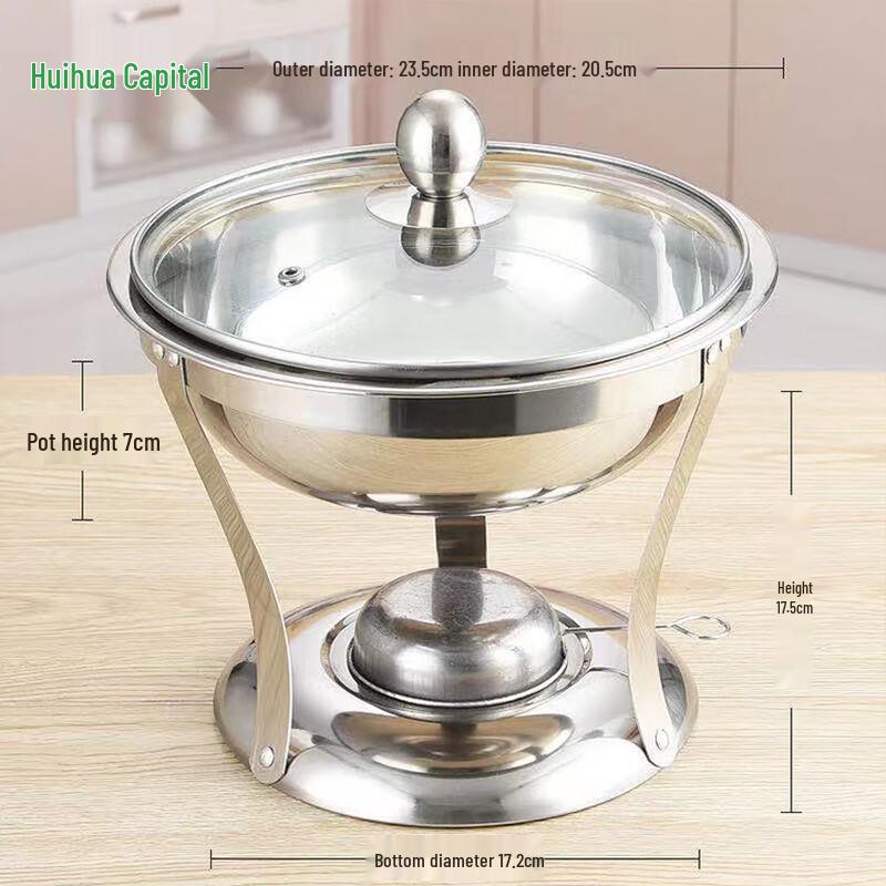 HUIHUADU Large Round Edge Clear Soup Takeaway Hot Pot Set