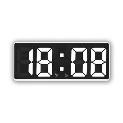 Led Mirror Alarm Clock Voice Control Digital Table Clock Temperature Snooze Display Night Mode Bedroom Bedside Clock Home Decor