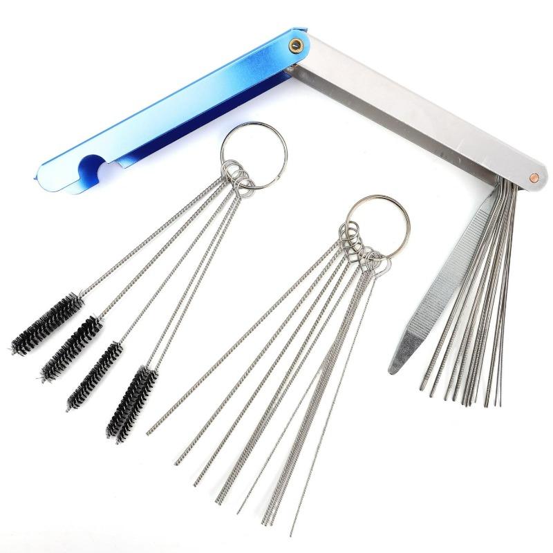 Carburetor Cleaning Tool Carbon Dirt Jet Remove Brushes Needles for Car Motorcycle Moped Scooter ATV Carb Jets Wire Cleaner Kits
