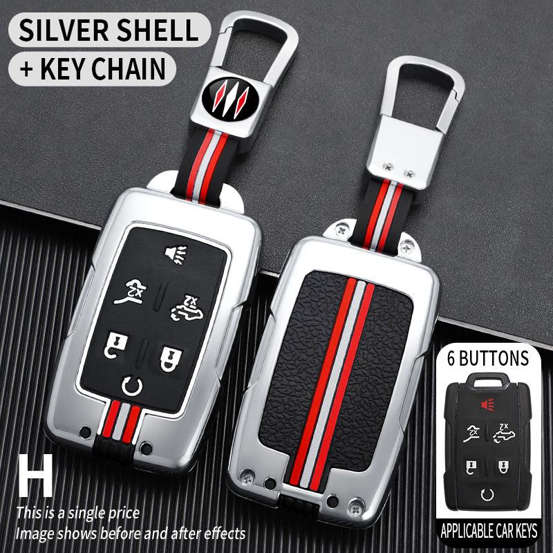 Car Key Case Cover Shell Fob For Chevrolet Colorado Silverado 1500 2500HD 3500HD GMC Yukon Sierra Canyon Keychain Accessories