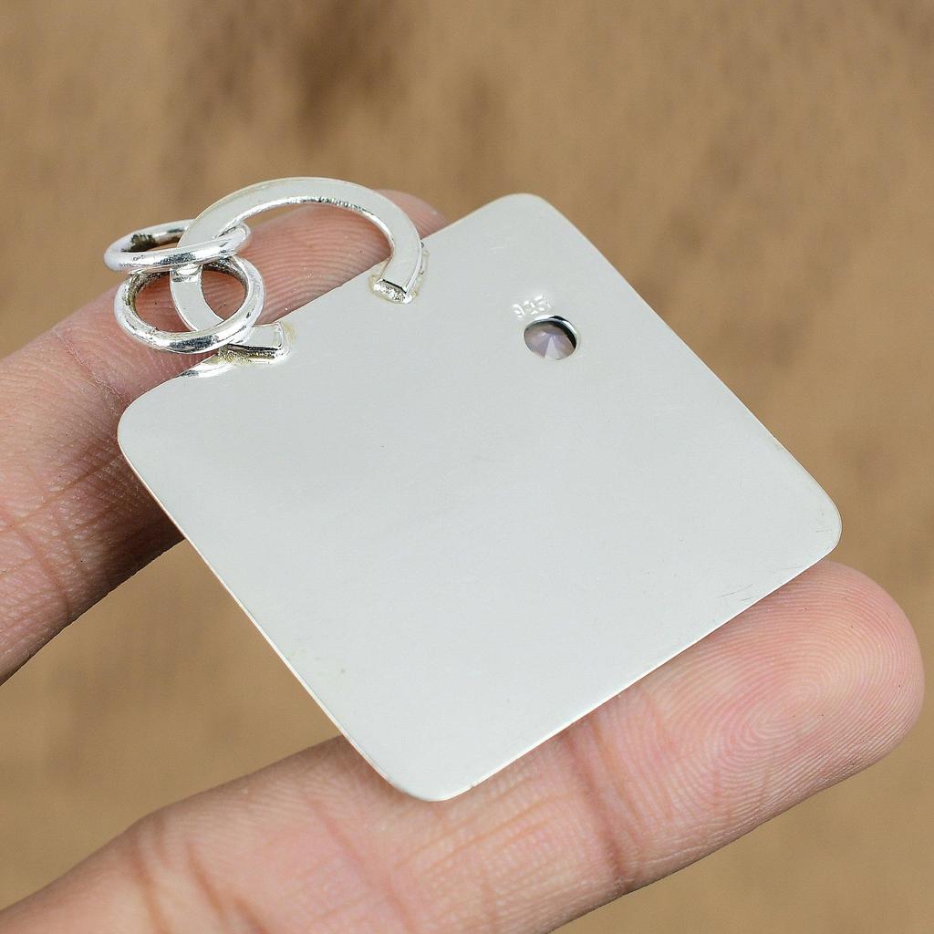 925 Silver Round Milky Opal Gemstone Engagement Art Deco Sister Pendant Jewelry