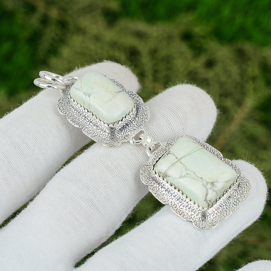 

Wedding Gift For Her 925 Sterling Silver Natural Howlite Gemstone Pendant