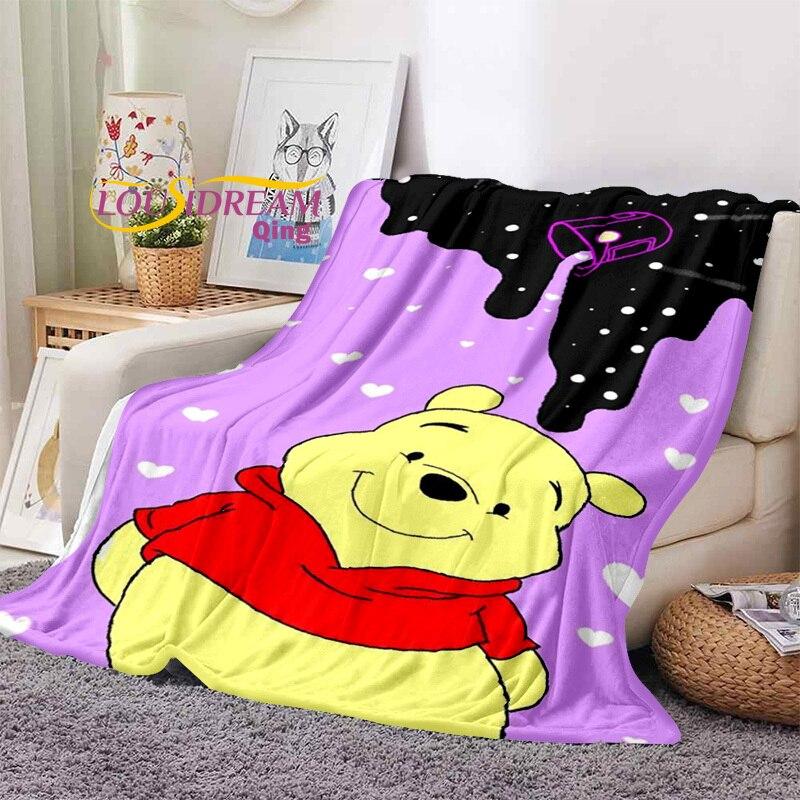 Winnie the Pooh Printed Blanket Flannel Blanket Bed Throw Soft Cartoon Printed Bedspread Bedspread Sofa Blanket