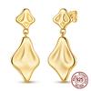 925 Sterling Silver Irregular Wavy Geometric Dangle Stud Earrings Matte Minimalist Drop Earrings for Women Girls Jewelry Gift